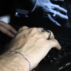 Vertical Bar Signet Ring Silver