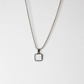 Onyx Tone Pendant White Black Necklace