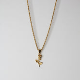 Flower Rope Chain Pendant Gold