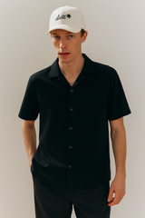 Textured Resort Shirt - Navy Collar