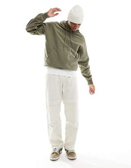 Basic Loose Fit Hoodie - Olive Green