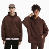 Basic Loose Fit Hoodie - Brown