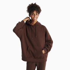 Basic Loose Fit Hoodie - Brown