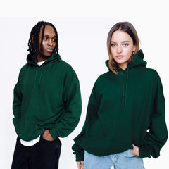 Basic Loose Fit Hoodie - Forest Green
