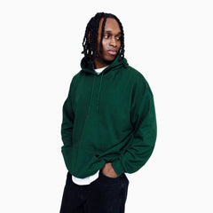 Basic Loose Fit Hoodie - Forest Green