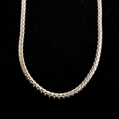 Flat Venetian Stainless Steel Chain Silver