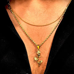 Flower Rope Chain Pendant Gold