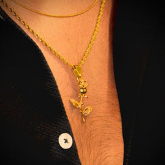Flower Rope Chain Pendant Gold