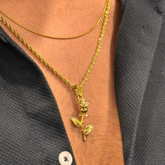 Flower Rope Chain Pendant Gold