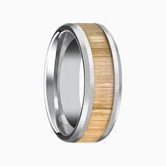 Enigma Wooden Inlay Tungsten Ring