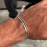 Diamond Rope Snake Bracelet Silver