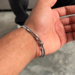 Diamond Rope Snake Bracelet Silver
