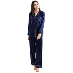 Buy Silk Pj Set - Navy Blue in Pakistan