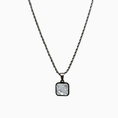 Onyx Tone Pendant White Black Necklace