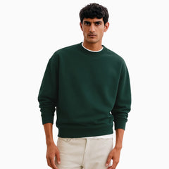 Basic Loose Fit Sweatshirt - Forest Green