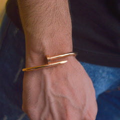 Rose Gold Nail Bangle Bracelet