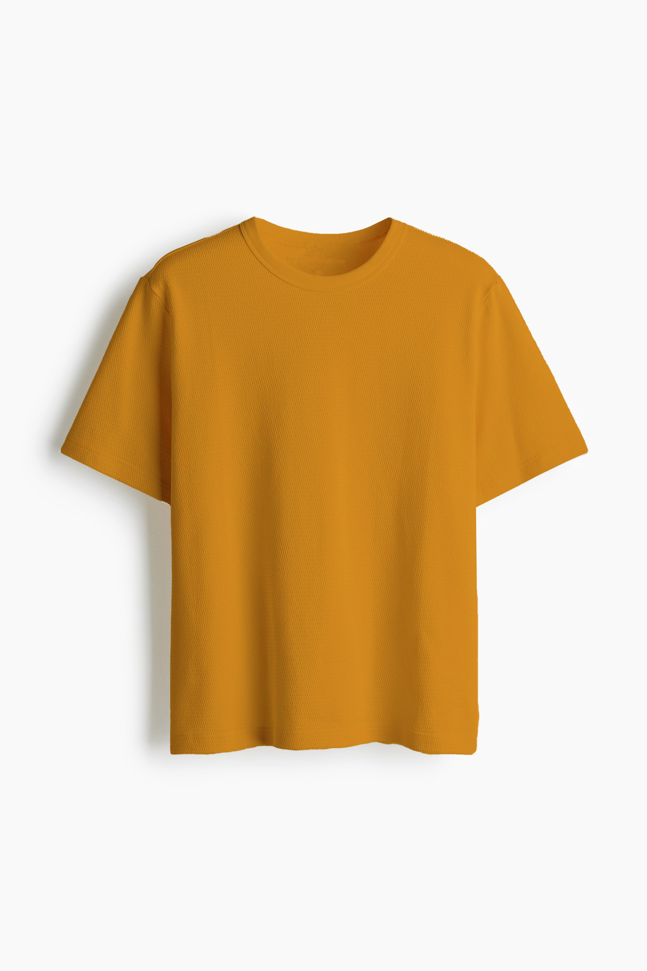 Half Sleeve Waffle Knit Shirt - Mustard Move