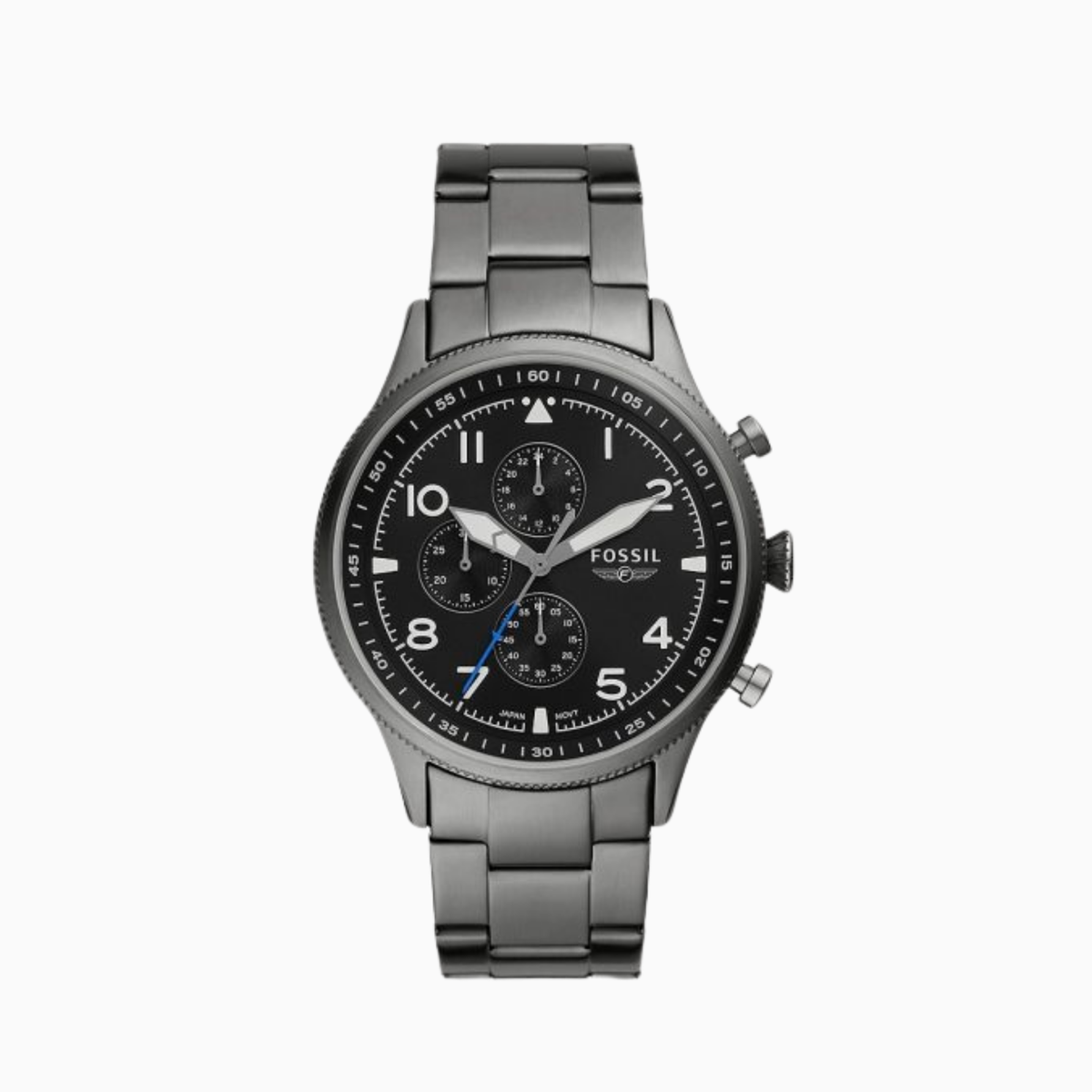 Fossil Men’s Quartz Grey Stainless Steel Black Dial 44mm Watch FS5834