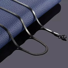 Flat Snake Chain Black