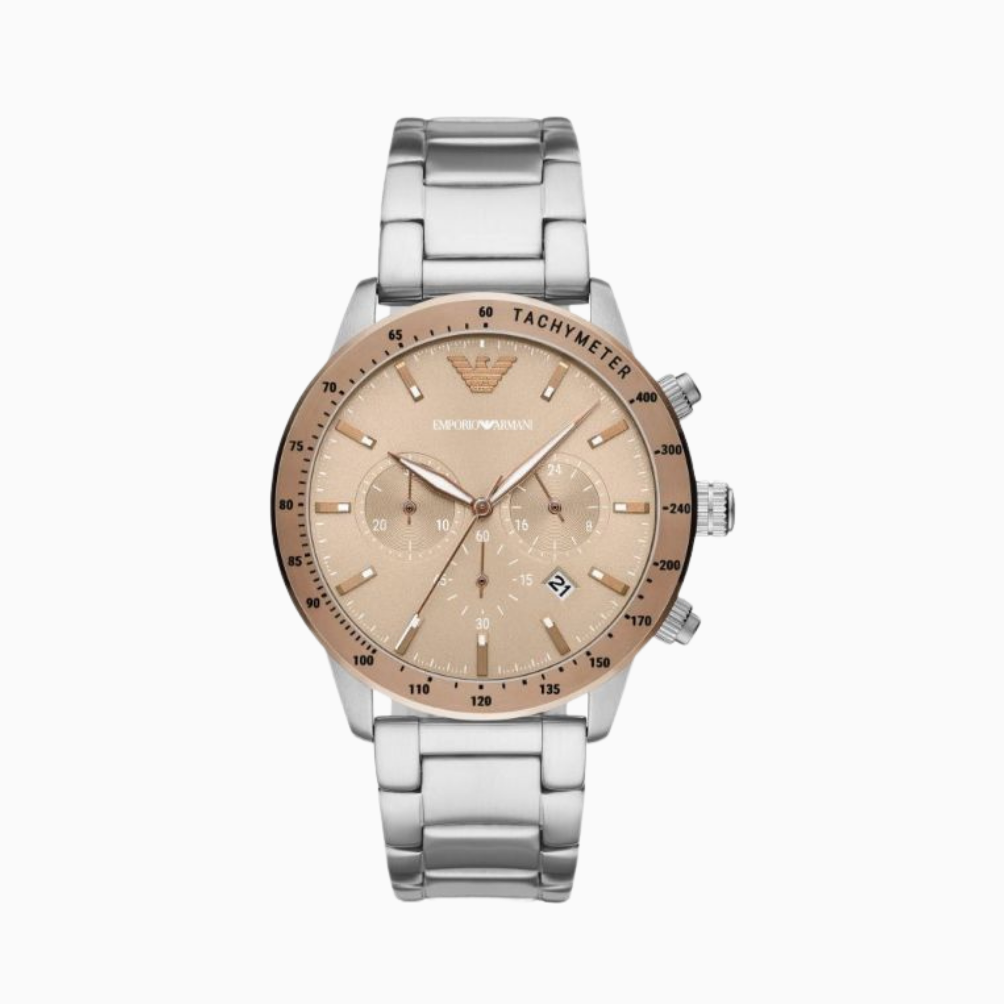 Emporio Armani Men's Quartz Stainless Steel Beige Dial 43mm Watch AR11352