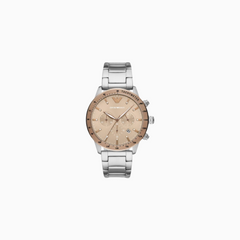 Emporio Armani Men's Quartz Stainless Steel Beige Dial 43mm Watch AR11352