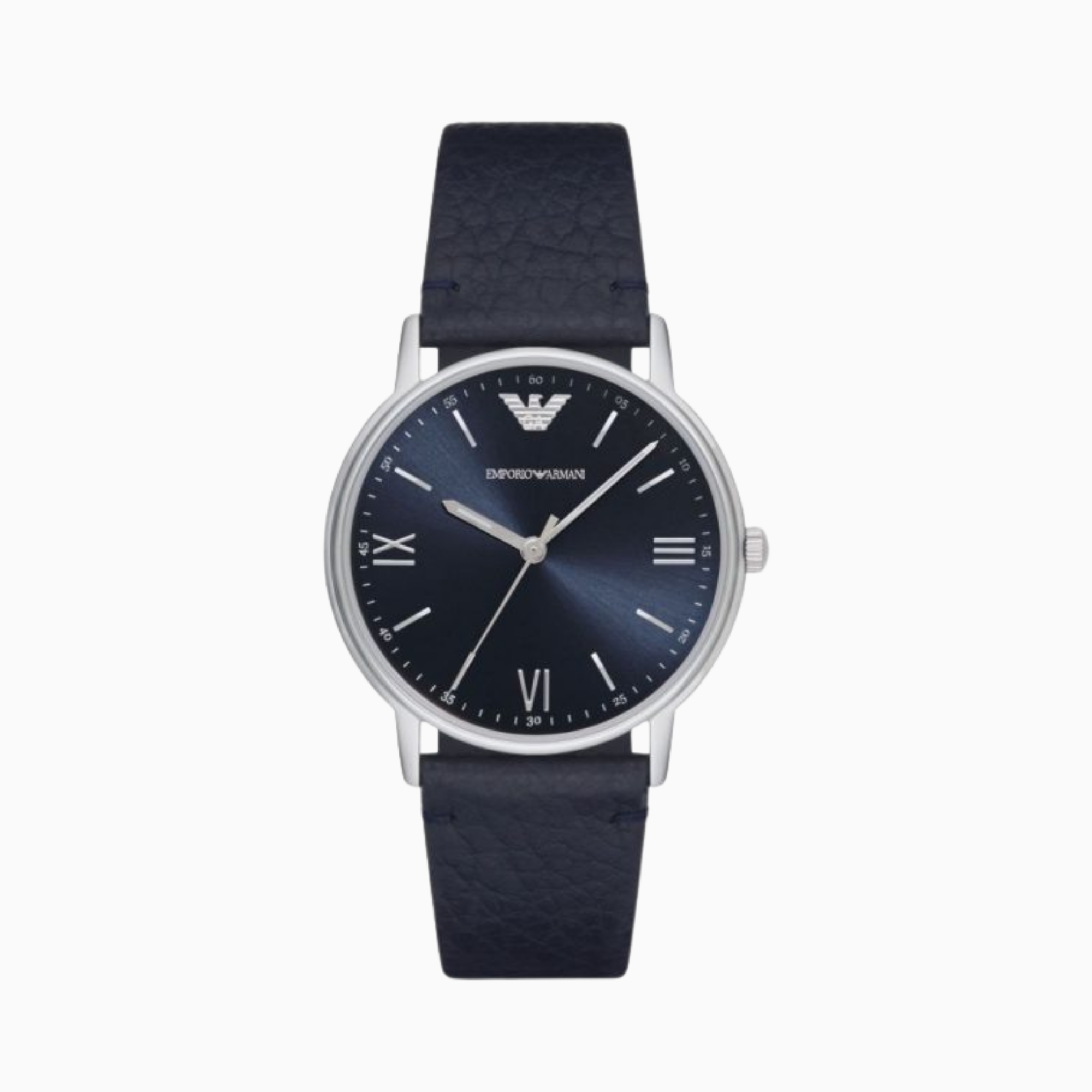 Emporio Armani Men’s Quartz Blue Leather Strap Blue Dial 41mm Watch AR11012