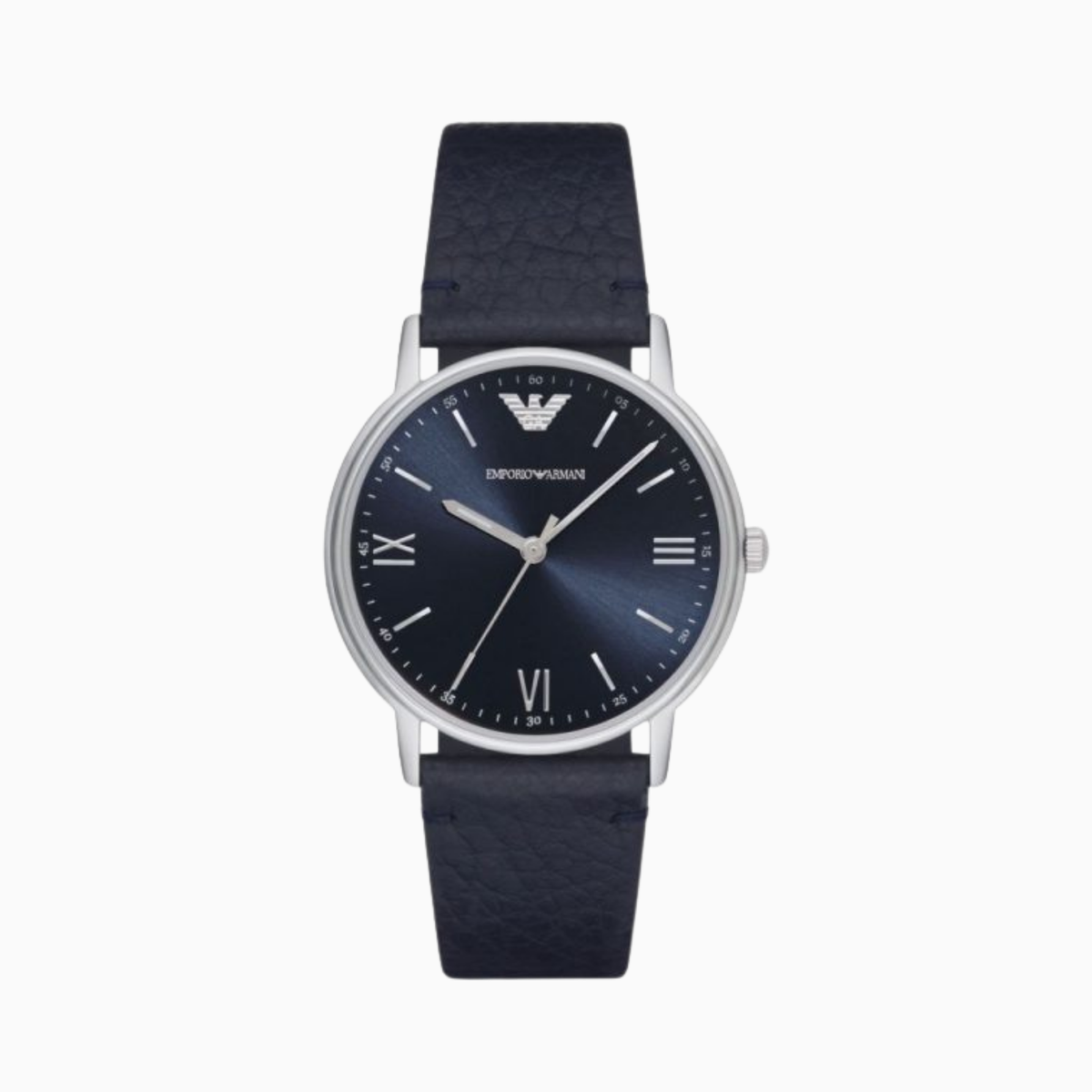 Emporio Armani Men’s Quartz Blue Leather Strap Blue Dial 41mm Watch AR11012