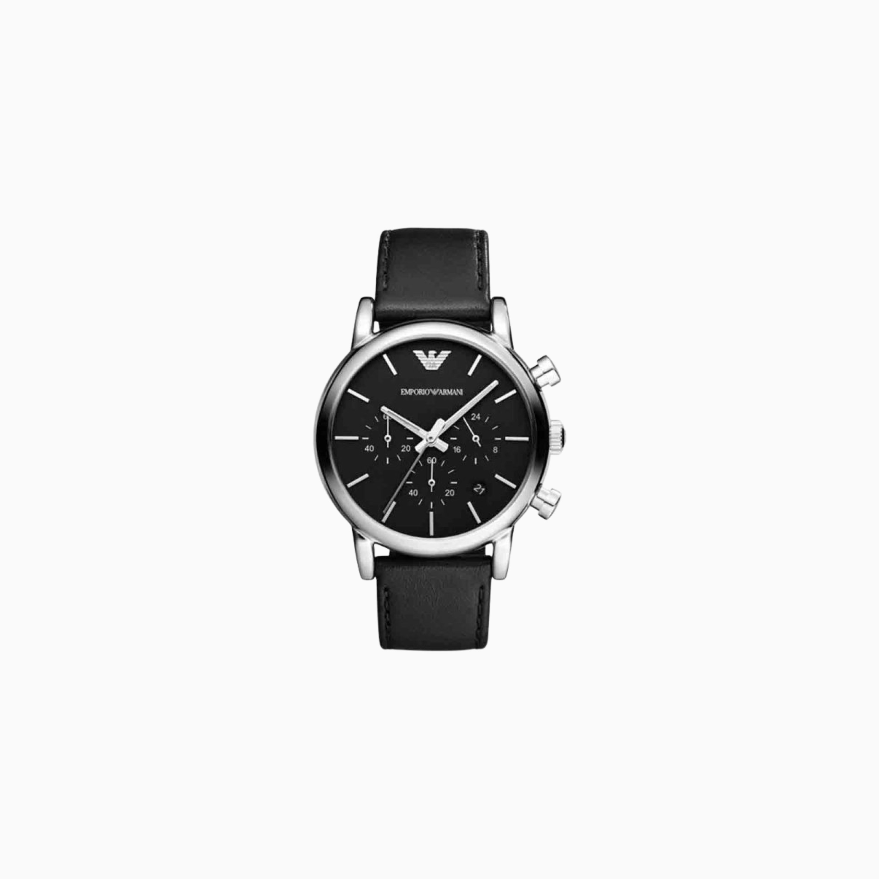 Emporio Armani Men’s Quartz Black Leather Strap Black Dial 46mm Watch AR8029
