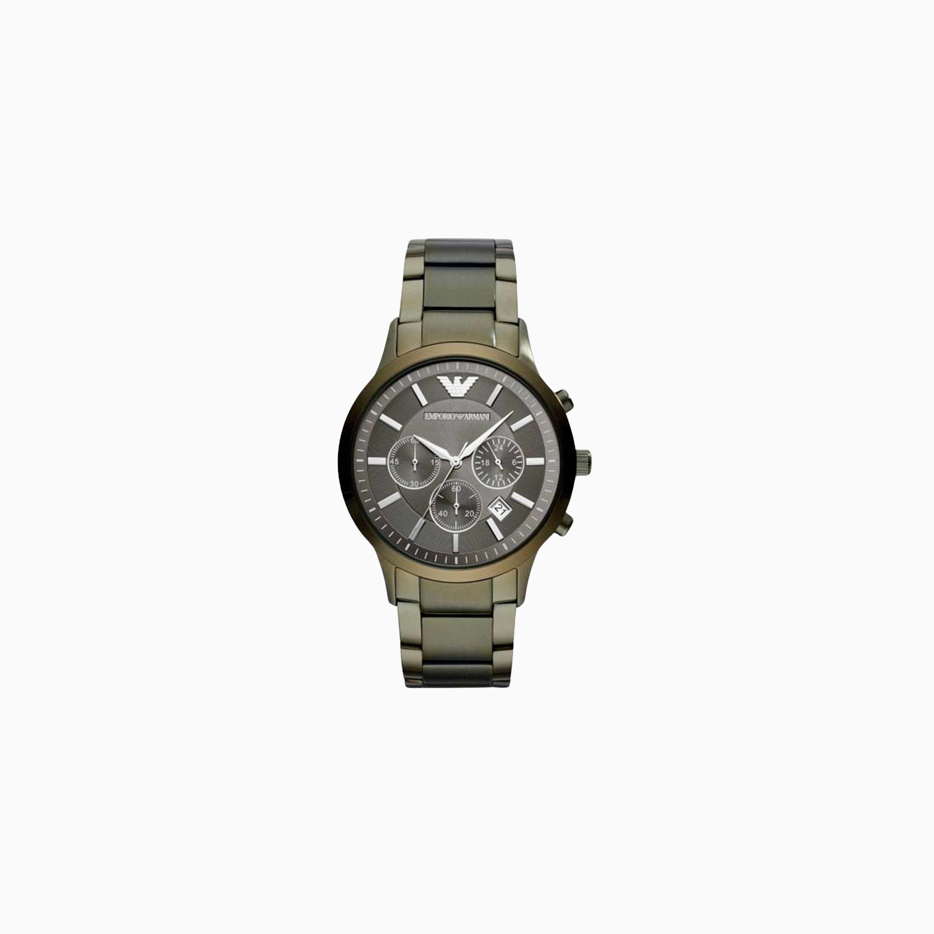 Emporio Armani Men’s Chronograph Quartz Stainless Steel Grey Dial 43mm Watch AR11117