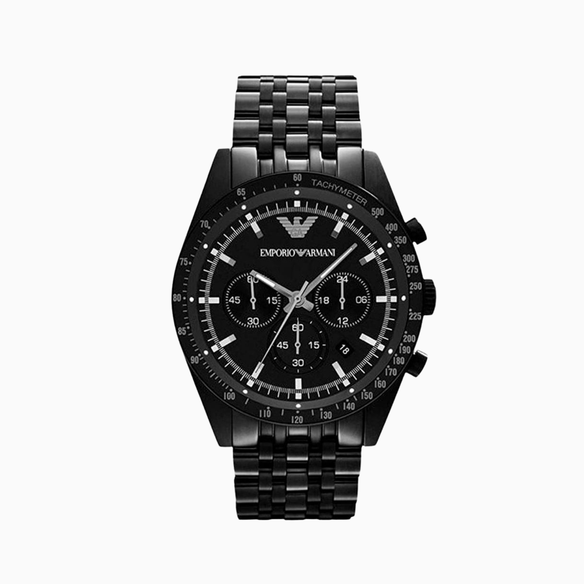 Emporio Armani Men’s Chronograph Quartz Stainless Steel Black Dial 46mm Watch AR5989