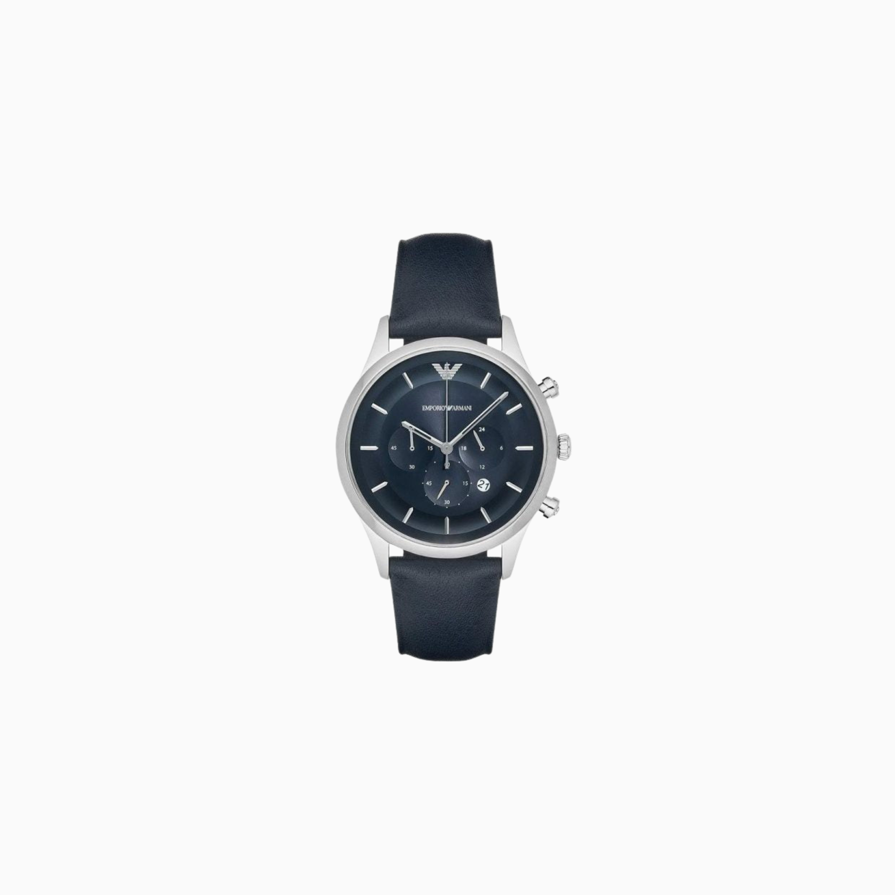 Emporio Armani Men’s Chronograph Quartz Leather Strap Blue Dial 43mm Watch AR11018