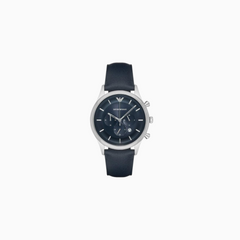 Emporio Armani Men’s Chronograph Quartz Leather Strap Blue Dial 43mm Watch AR11018