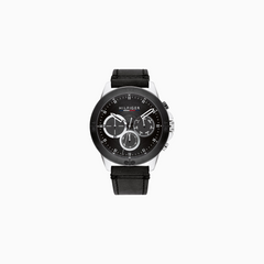 Tommy Hilfiger Men’s Quartz Leather Strap Black Dial 46mm Harley Watch 1791894