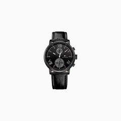 Tommy Hilfiger Men’s Quartz Leather Strap Black Dial 44mm Watch 1791310