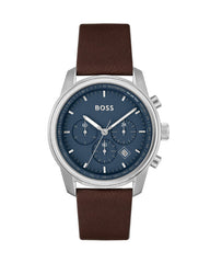 Hugo Boss Mens Chronograph Blue Dial Leather Strap Watch – 1514002
