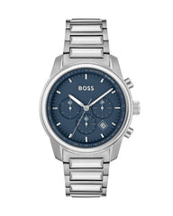 Hugo Boss Mens Silver Stainless Steel Blue Dial Chronograph Quartz Watch  – 1514007