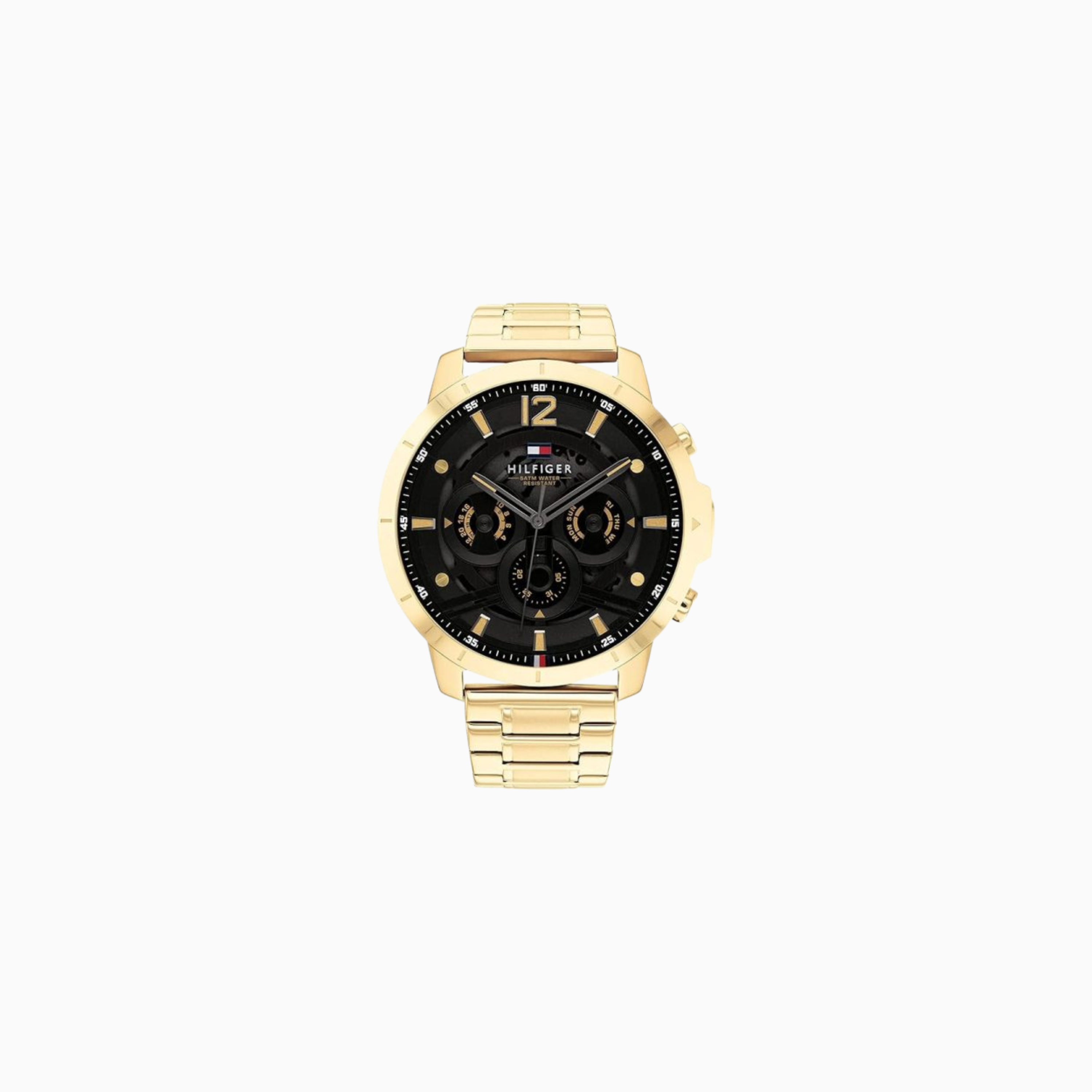 Tommy Hilfiger Men’s Quartz Gold Stainless Steel Black Dial 50mm Watch 1710511