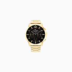Tommy Hilfiger Men’s Quartz Gold Stainless Steel Black Dial 50mm Watch 1710511