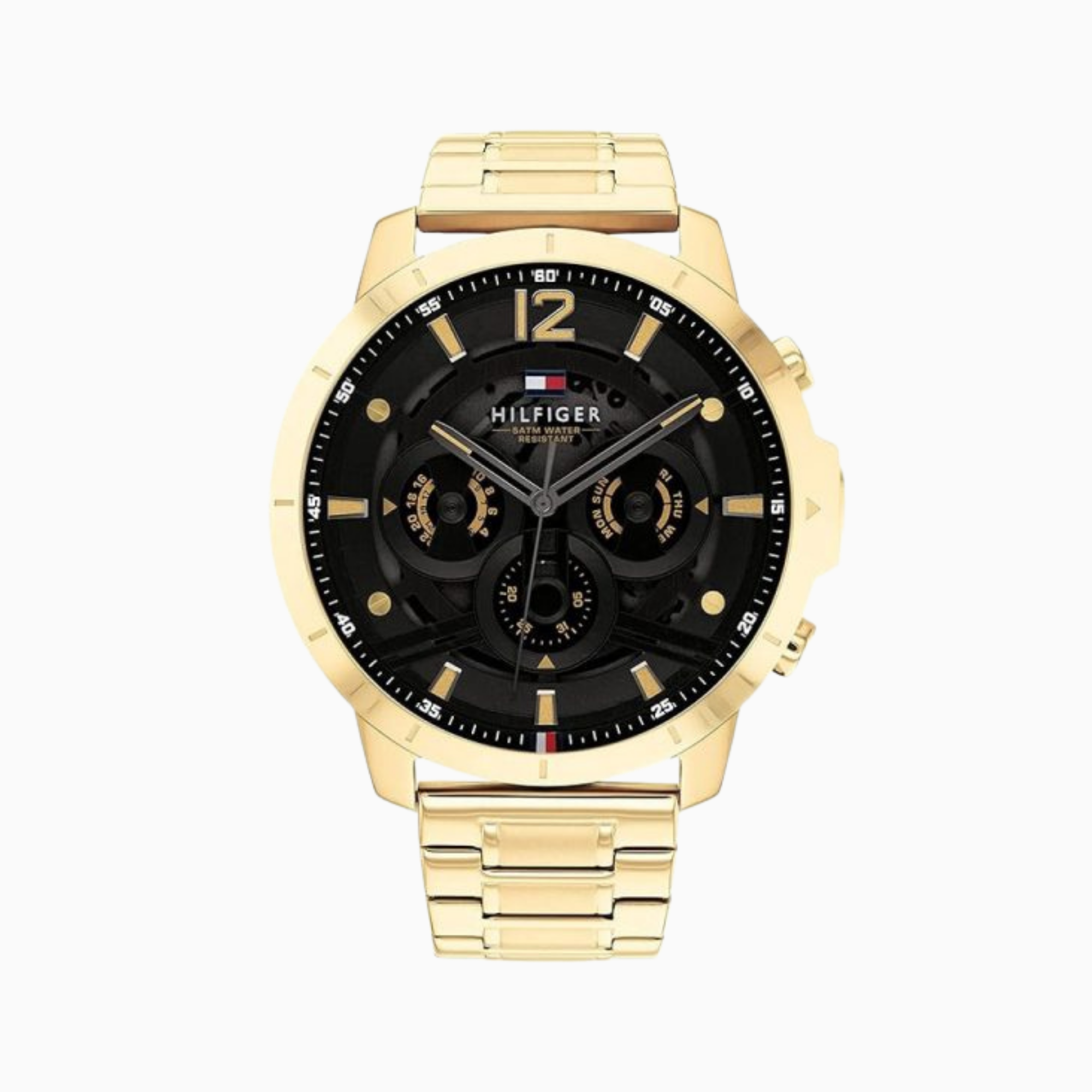 Tommy Hilfiger Men’s Quartz Gold Stainless Steel Black Dial 50mm Watch 1710511