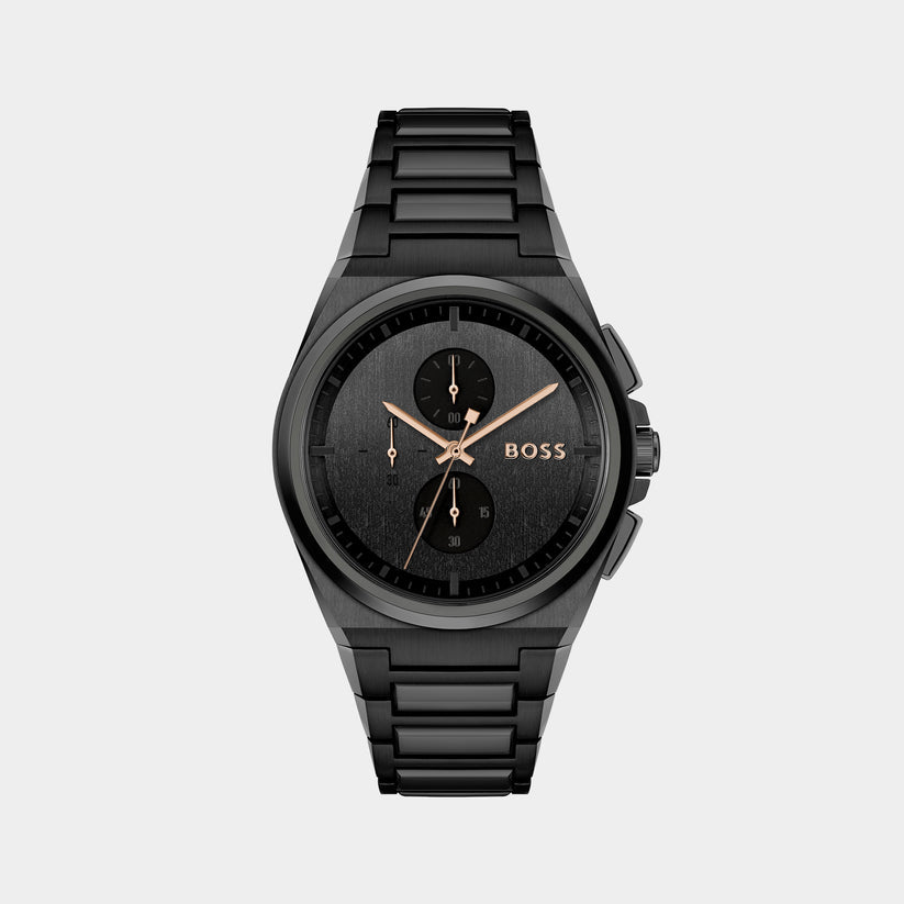 Hugo Boss Mens Chronograph Black Stainless Steel Watch 1514068