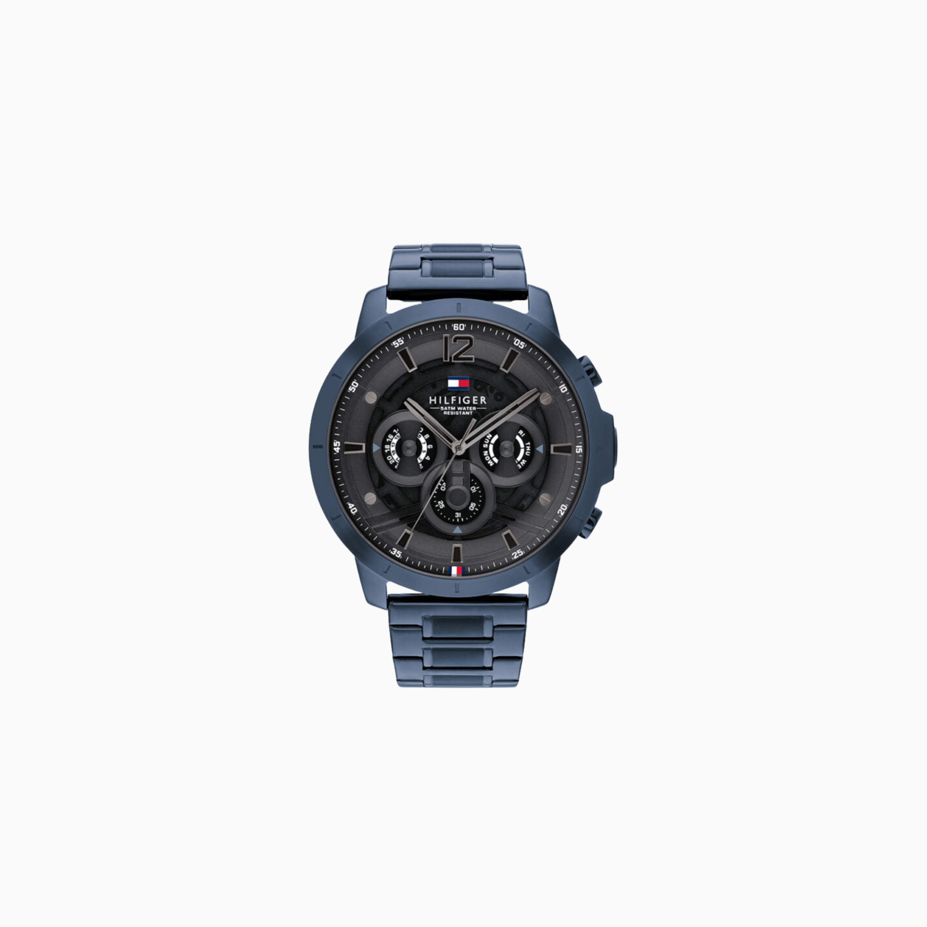 Tommy Hilfiger Men’s Quartz Blue Stainless Steel Grey Dial 50mm Watch 1710493