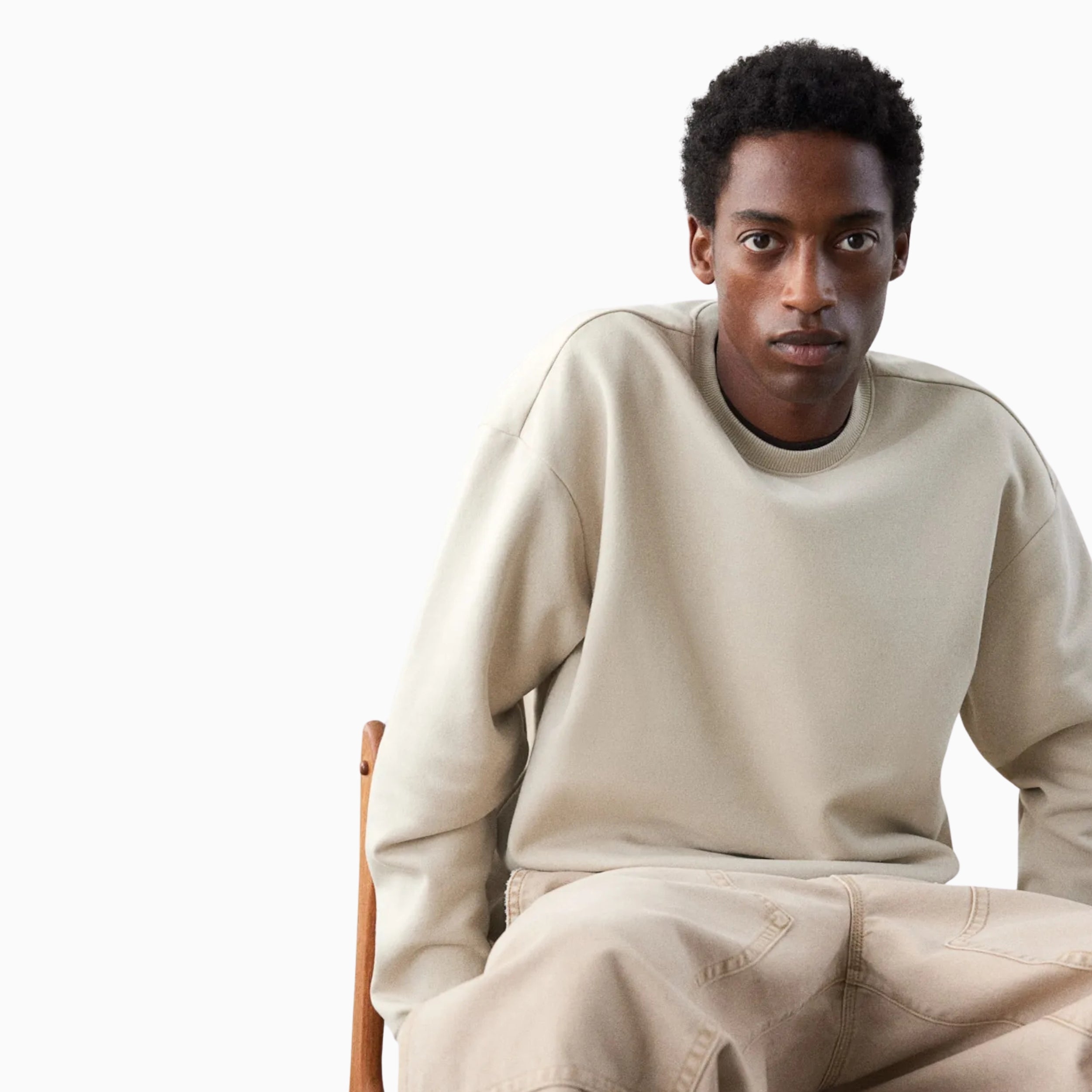 Buy Basic Loose Fit Sweatshirt - Khaki in Pakistan