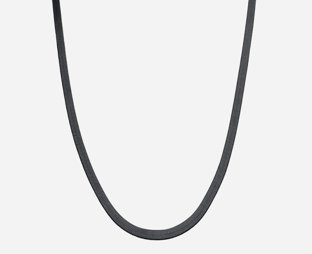 Flat Snake Chain Black