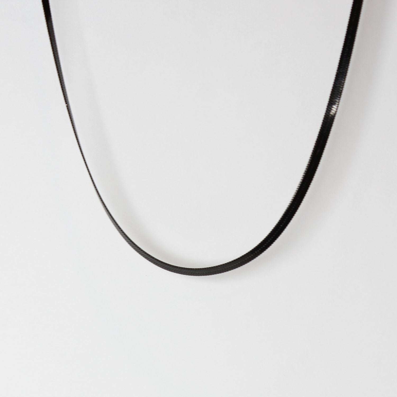 Flat Snake Chain Black
