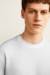 Half Sleeve Waffle Knit Shirt - Ash Zone