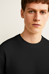 Half Sleeve Waffle Knit Shirt - Graphite Dusk