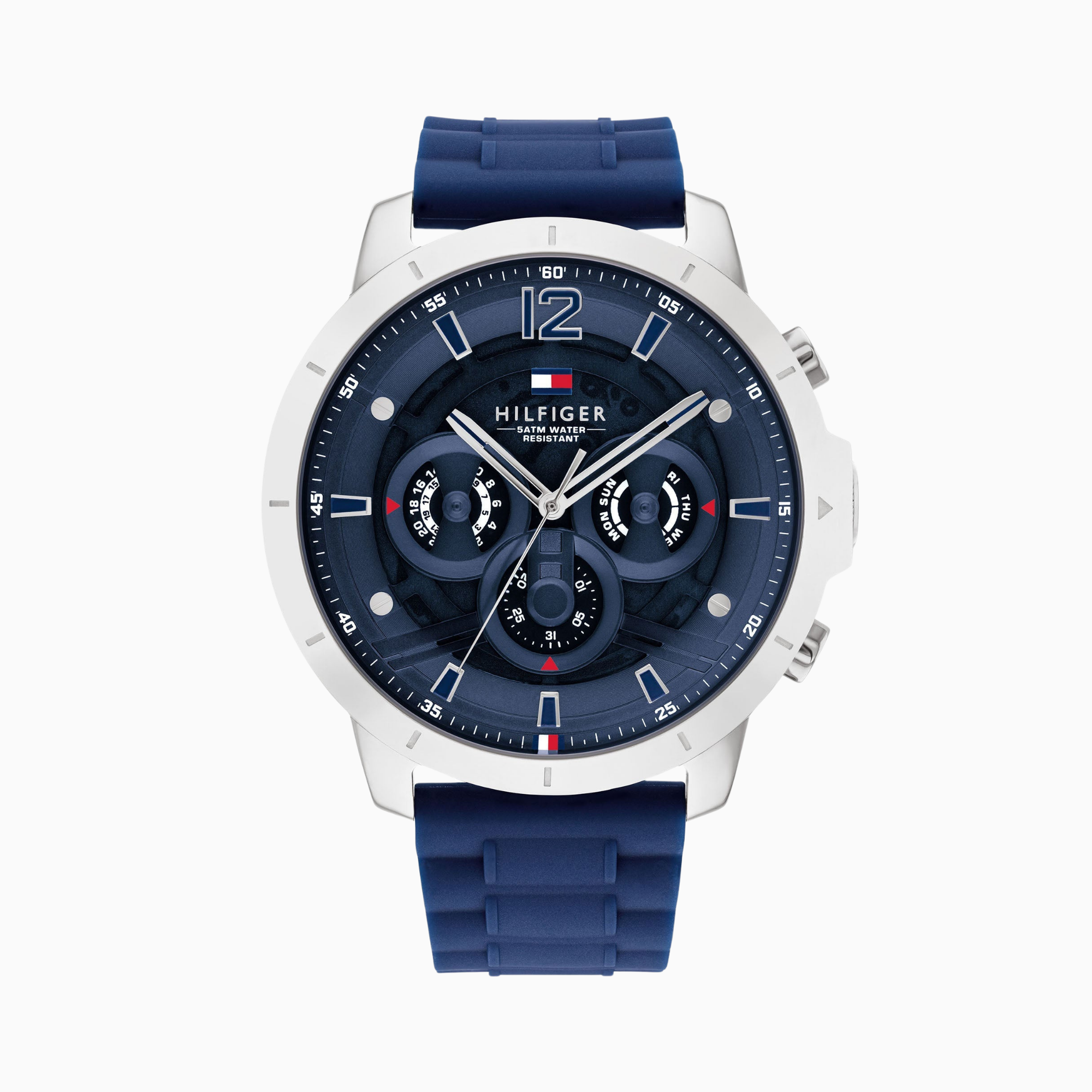Tommy Hilfiger Larson Blue Silicone Strap Blue Dial Chronograph Quartz Watch for Gents – 1791920