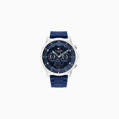 Tommy Hilfiger Men’s Quartz Blue Silicone Strap Blue Dial 50mm Watch 1710489