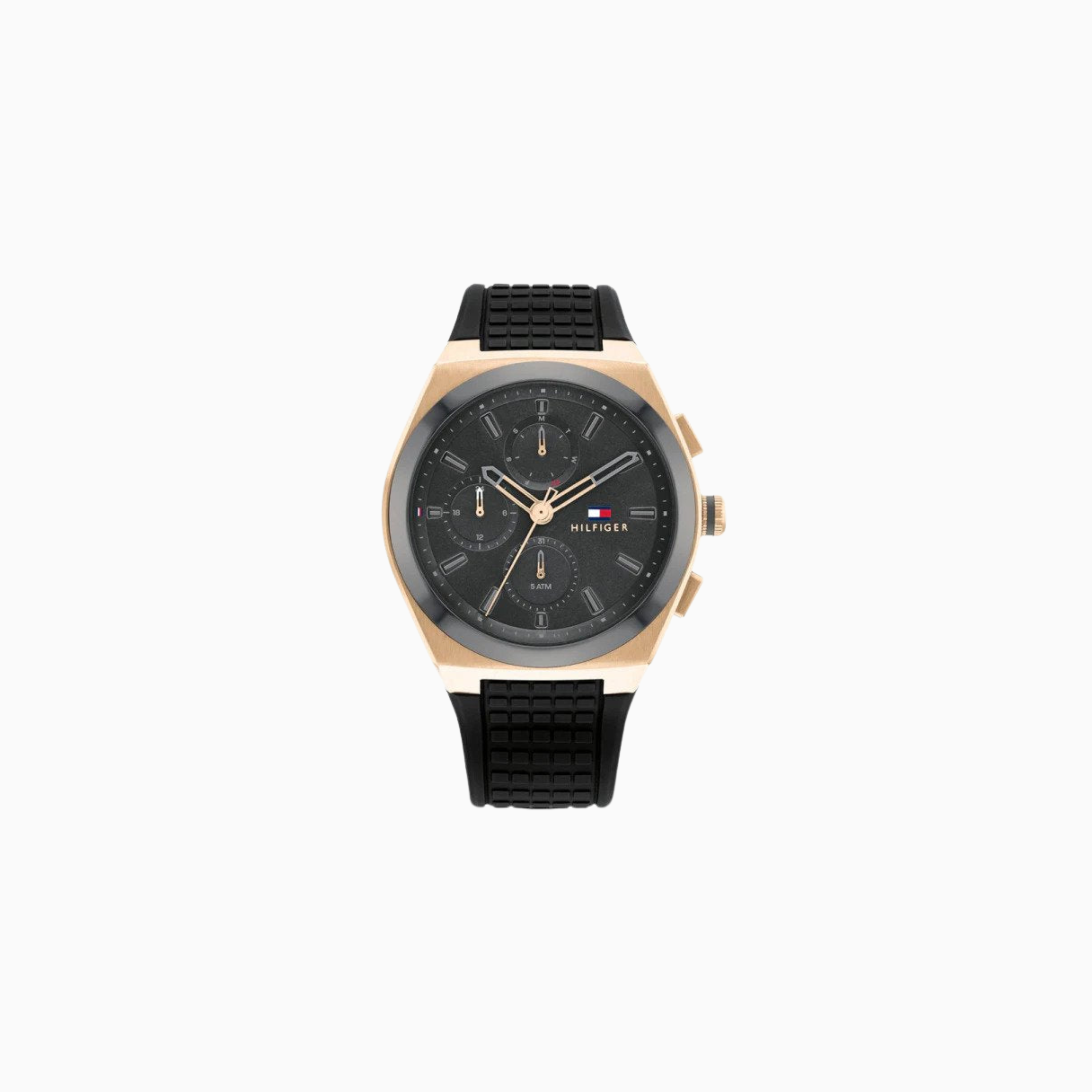 Tommy Hilfiger Men’s Quartz Black Silicone Strap Grey Dial 44mm Watch 1791931