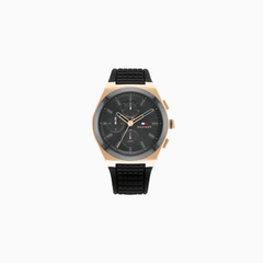 Tommy Hilfiger Men’s Quartz Black Silicone Strap Grey Dial 44mm Watch 1791931
